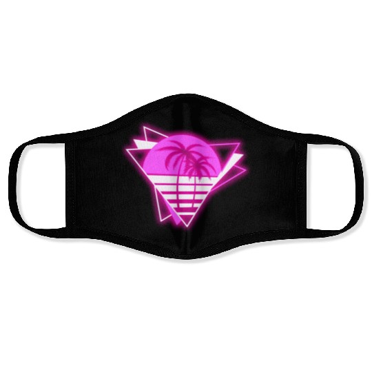 Neon Paradise: Vibrant Palm Design Face Masks