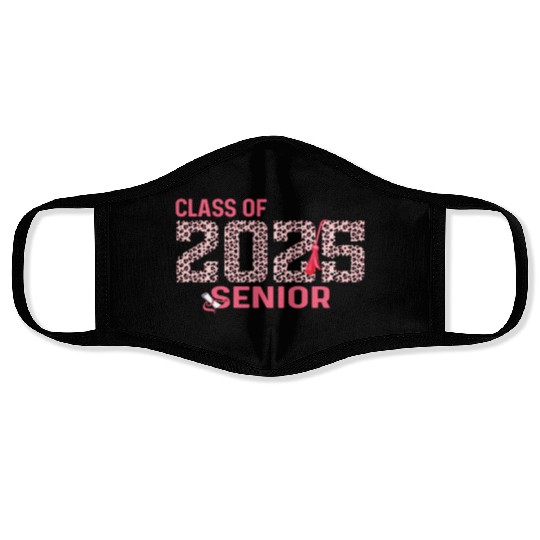 Class of 2025 Senior Leopard Print Graduation 2025 Face Masks