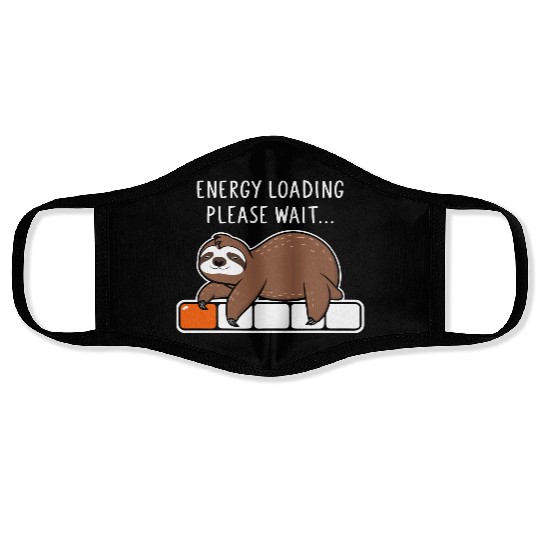 Sloth Energy Loading Please Wait Face Masks
