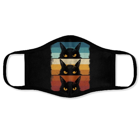 Cat Lover Grumpy Black Kitten Cat Mom Cat Dad Face Masks