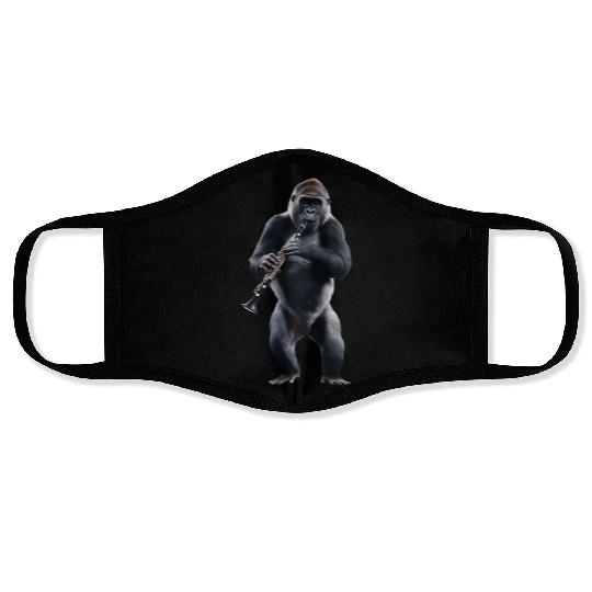 Gorilla Playing Clarinet Realistic Face Masks