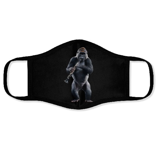 Gorilla Playing Clarinet Realistic Face Masks
