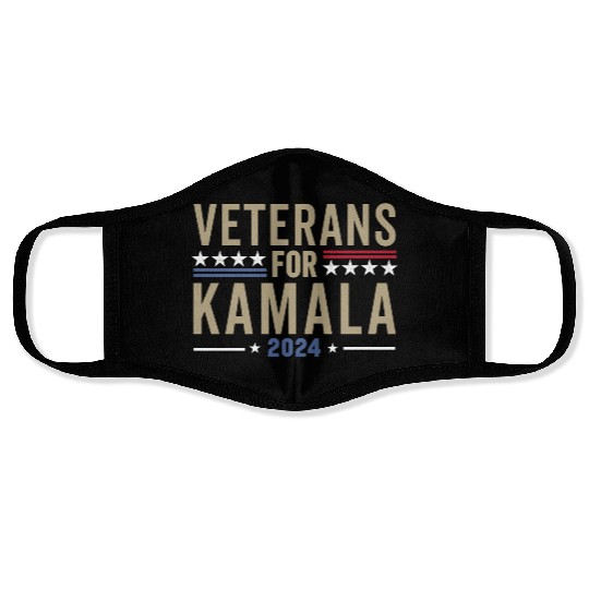 Veterans For Kamala Harris 2024 Election Face Masks