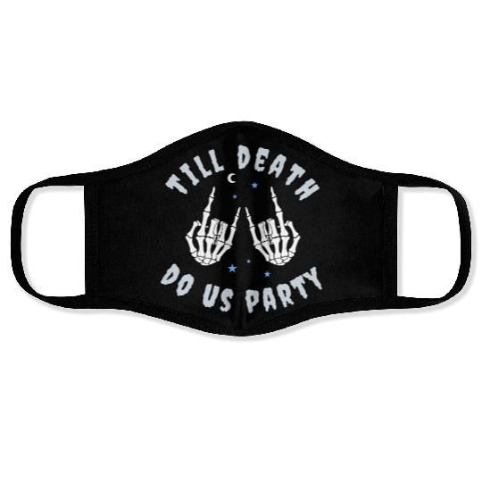 Till Death Do Us Party Skeleton Hand Bachelorette Face Masks