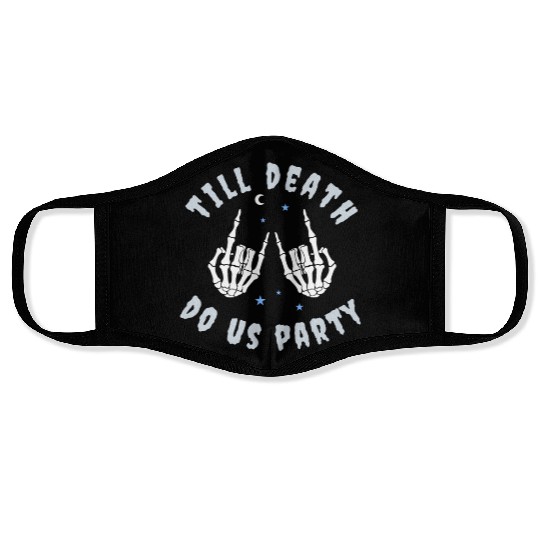Till Death Do Us Party Skeleton Hand Bachelorette Face Masks