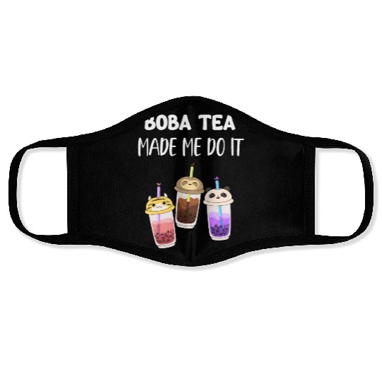 Boba Tea Made Me Do It Bubble Japan K-pop Korean Face Masks