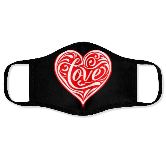 Tribal Love Heart LIKE US ON FACEBOOK # Face Masks