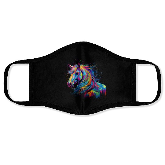 Color burst horse Face Masks