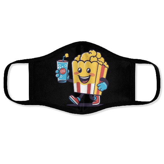 Popcorn and Soda: Moments of Joy Face Masks