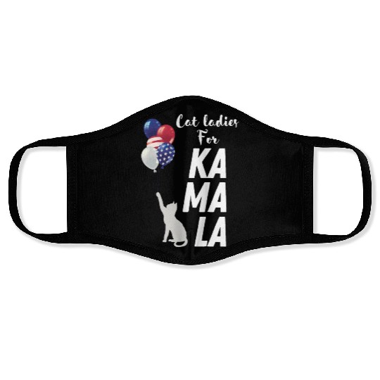 Cat ladies voting for Kamala Face Masks