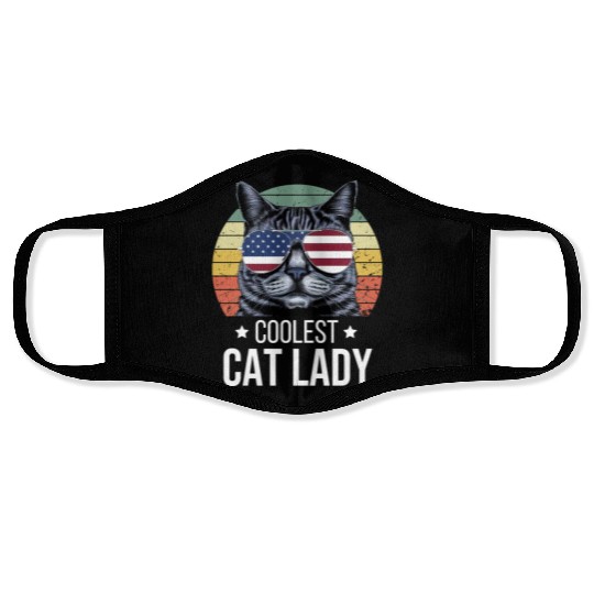 Coolest Cat Lady Face Masks