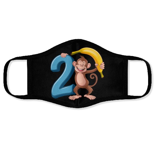 2nd Birthday Monkey Face Masks