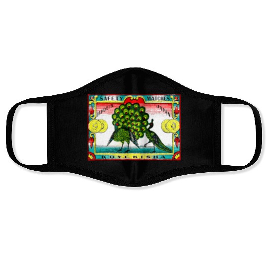 Japanese Safety Matches Matchbox Art Peacocks Face Masks