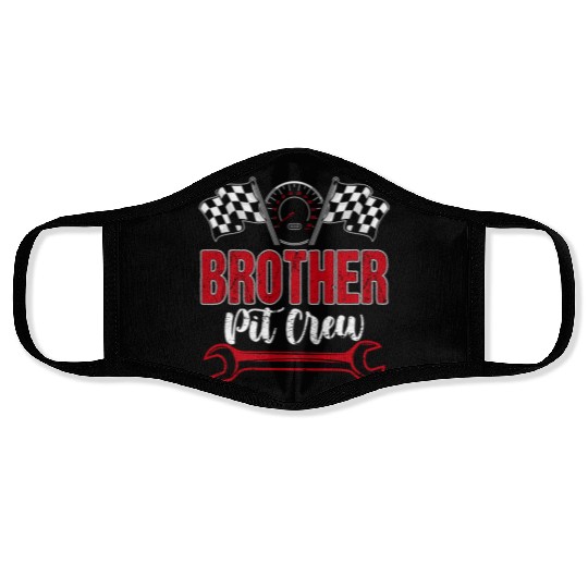 Race Car Birthday Racing Family Brother Pit Crew Face Masks