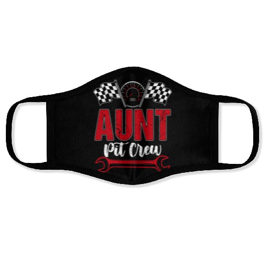 Race Car Birthday Racing Family Aunt Pit Crew Face Masks