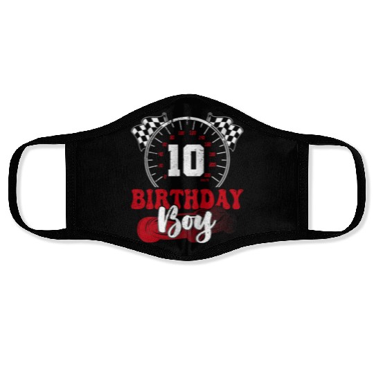 Race Car 10th Birthday Boy Party Pit Crew Face Masks