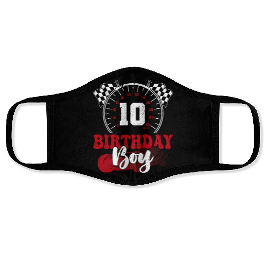 Race Car 10th Birthday Boy Party Pit Crew Face Masks