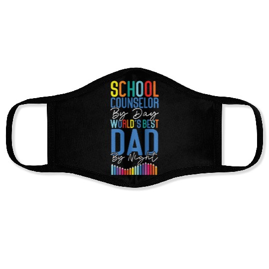 School Counselor Dad School Face Masks
