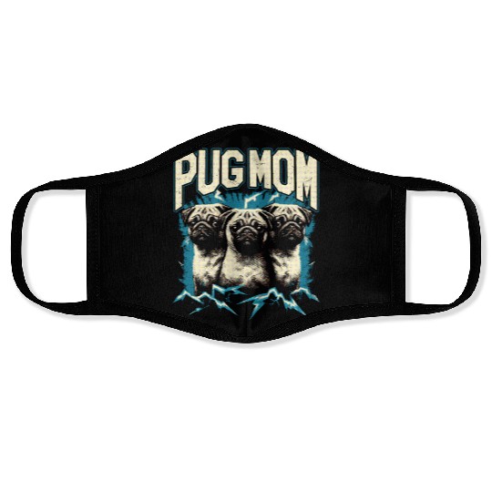 Pug Mom Bootleg Face Masks