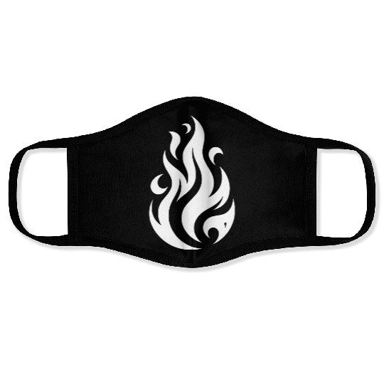 T Tattoo Flames Fire Illustration Design Face Masks