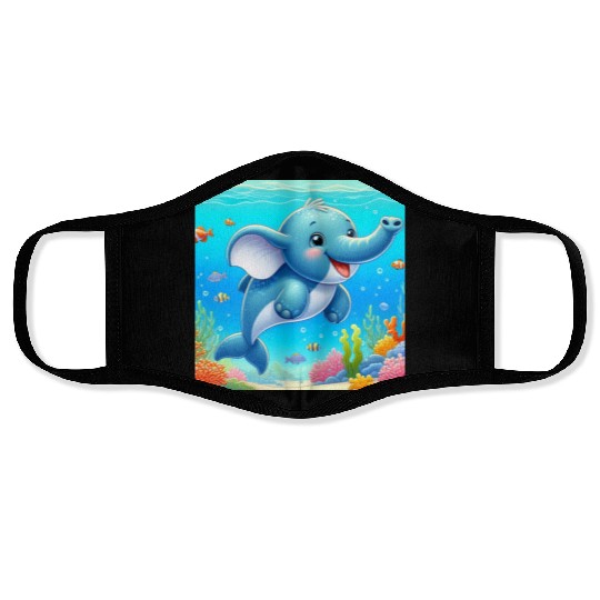 The elephant-dolphin Face Masks