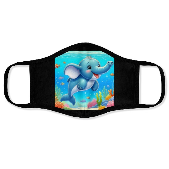 The elephant-dolphin Face Masks