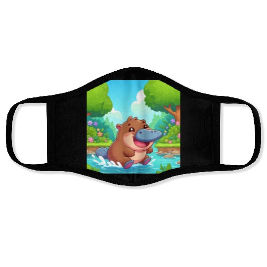 The hippo-platypus Face Masks