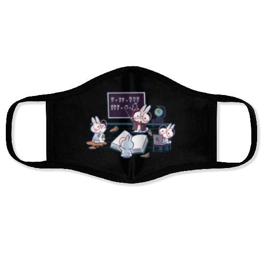 Bunnies Math, Funny Back To School Face Masks