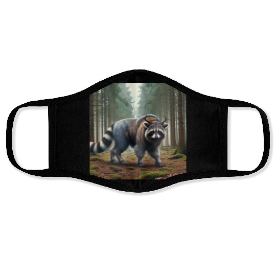 The raccoon-buffalo Face Masks
