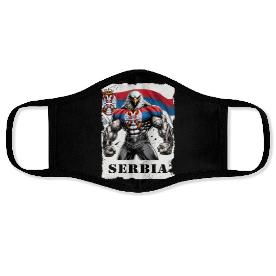 Serbia Eagle Bodybuilding Design Face Masks