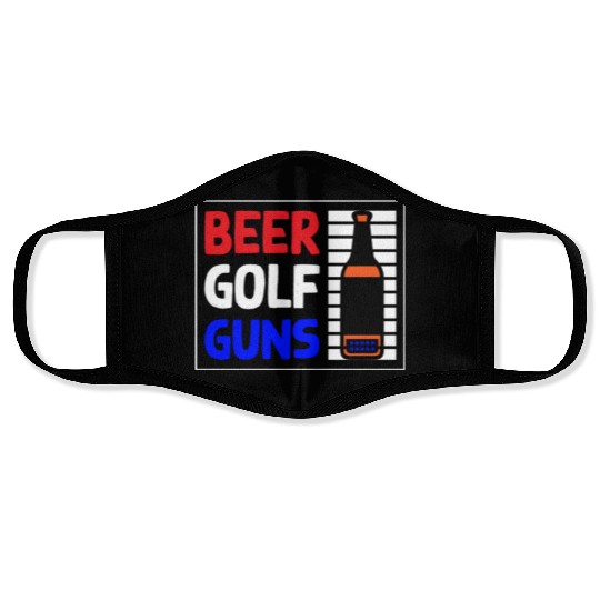 Beer Golf Guns Face Masks