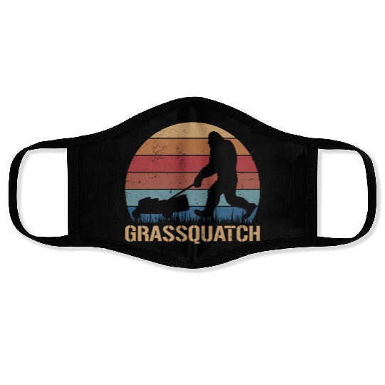 Grassquatch Funny Sasquatch Bigfoot Face Masks