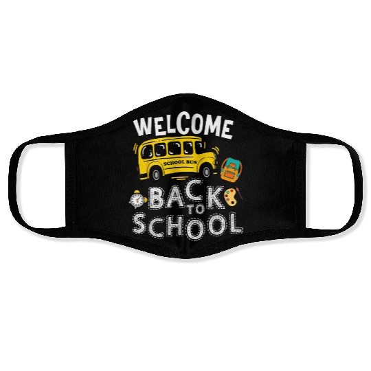 Welcome Back To School Funny School Bus Teachers K Face Masks