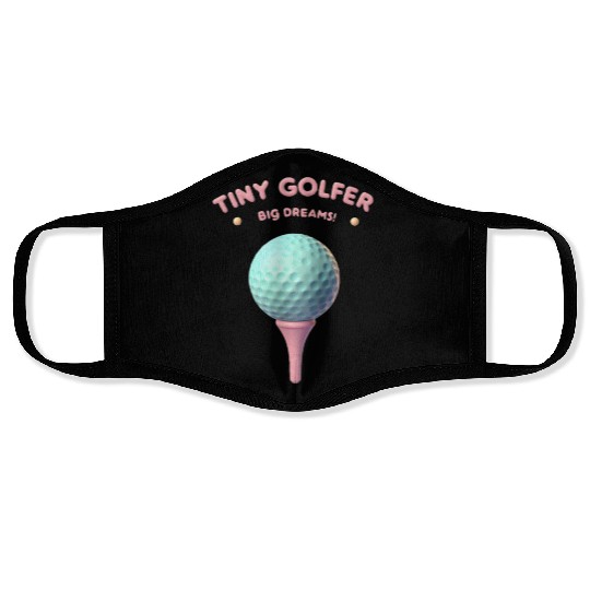 Tiny Golfer Big Dreams - 3D golf Face Masks with ball