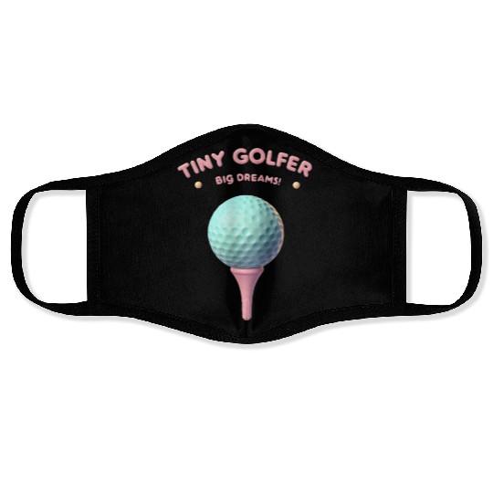 Tiny Golfer Big Dreams - 3D golf Face Masks with ball