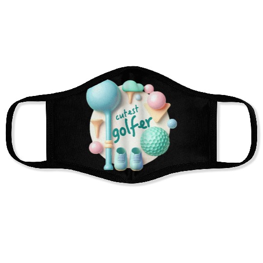 Cutest Golfer - 3D pink bubbles Face Masks