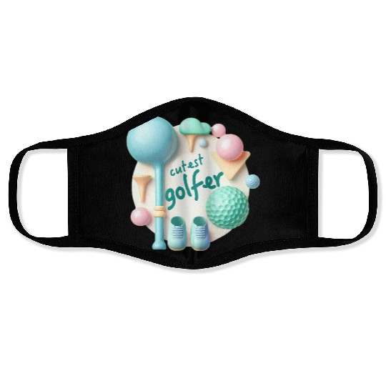 Cutest Golfer - 3D pink bubbles Face Masks