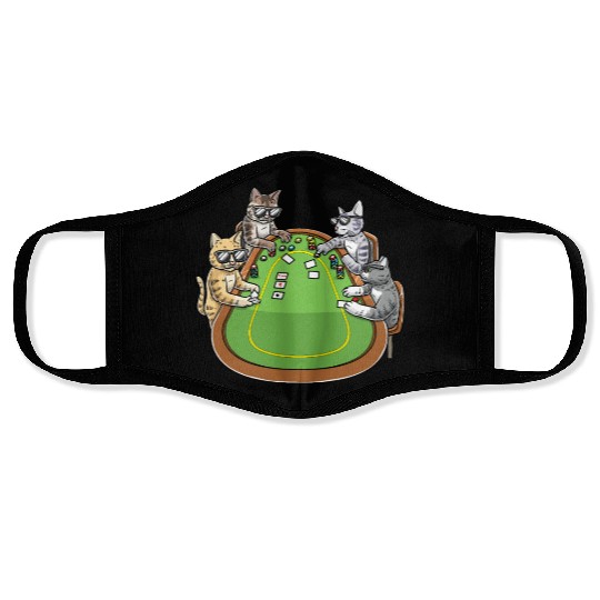 Poker Cats for Cat Lovers and Poker Players Face Masks