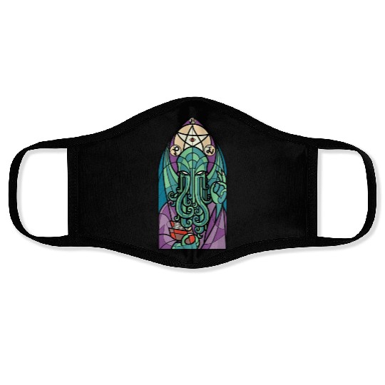 Cthulhu Church Stained Glass Cosmic Horror Funny Face Masks
