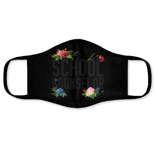 School Counselor Flower Floral Face Masks