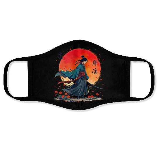 Samurai Warrior Embraces Spirits Face Masks