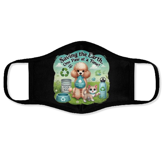 Eco-Friendly Pets Promoting Sustainability Togethe Face Masks