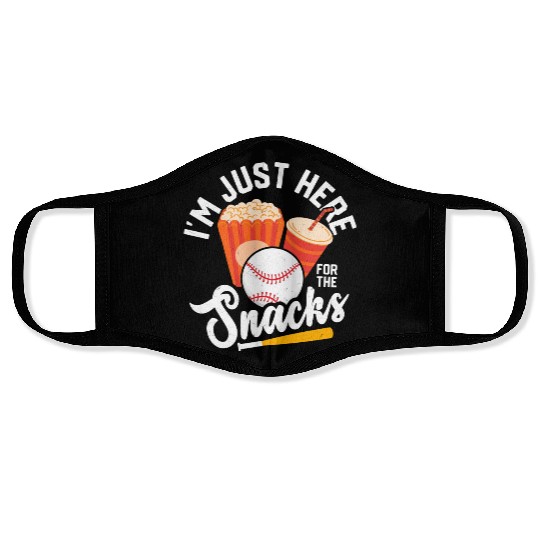 I'm Just Here For The Snacks Sport Fan Baseball Face Masks