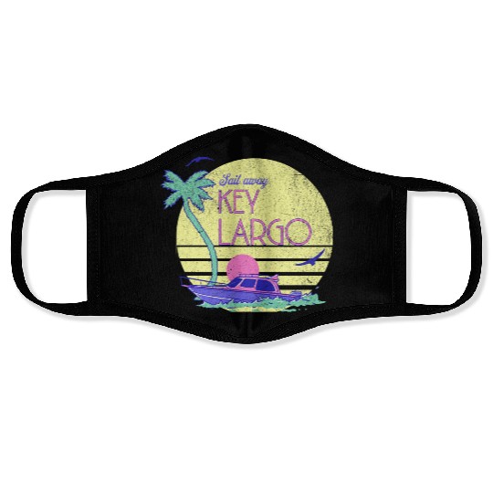 Sail Away Yacht Rock Key Largo Boating Face Masks