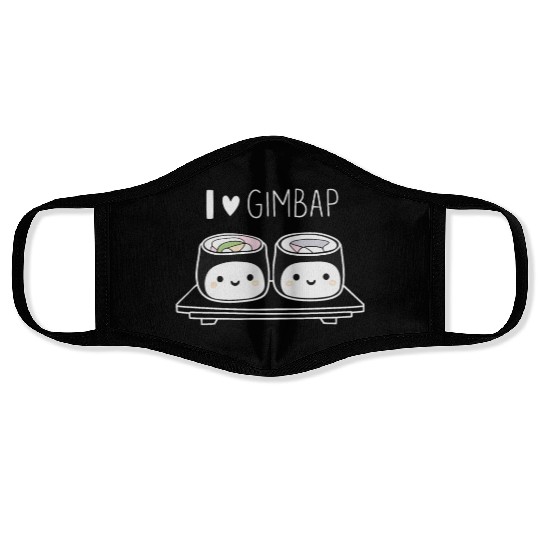 I Love Gimbap Cute Korean Food Characters Face Masks
