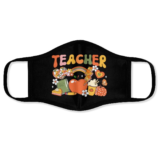 Teacher Fall Autumn Pumpkin Thanksgiving Thankful Face Masks