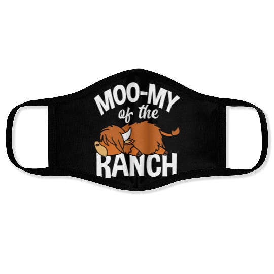 Moo-my Of The Ranch Highland Cow Face Masks