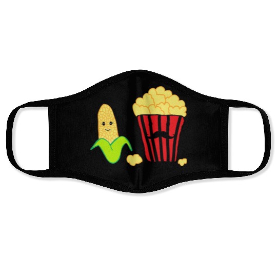 Baby corn and Popcorn Father and Baby design Face Masks