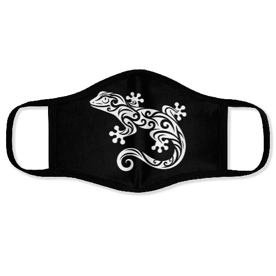 Gecko In T Tattoo Ink Style Face Masks