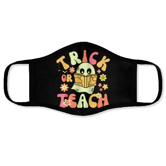 Trick Or Treat Halloween Boo Ghost Reading Book Face Masks